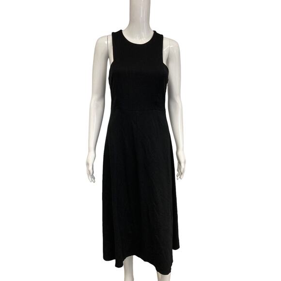DOROTHEE SCHUMACHER Dresses & Skirts - DOROTHEE SCHUMACHER Black Crossover Straps Sleeveless A-Line Midi Dress Size L